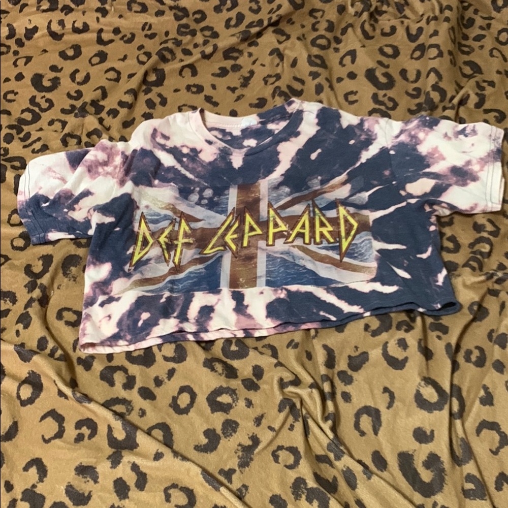 Pink and Blue Tie-Dye Crop Top